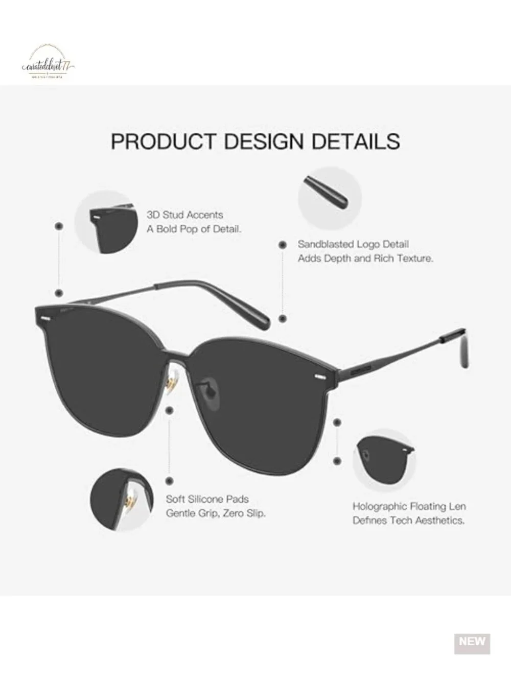 Oversized Square Polarized Sunglasses for Women Men UV400